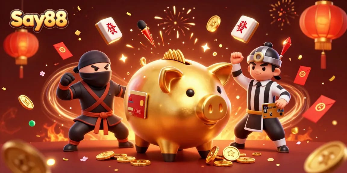 Experience thrilling casino action with Say88's vibrant 3D gaming atmosphere featuring dynamic characters.