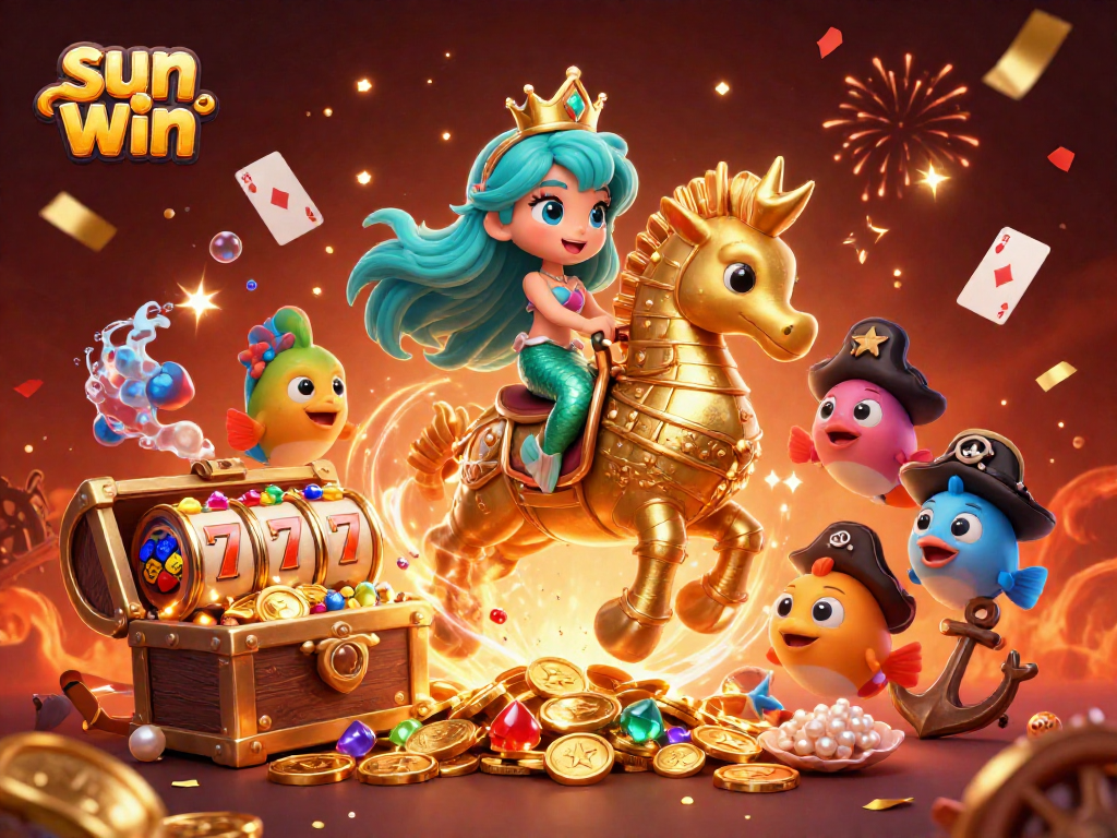 Engage in winning strategies at sun win with vibrant mermaid and slot game action.