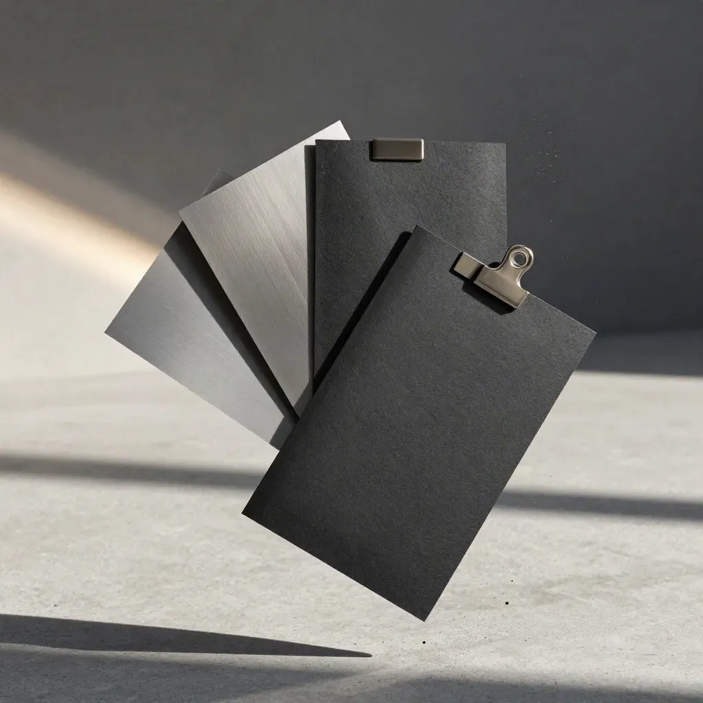 Floating PPC launch deck with paper modules, steel clip and slate sleeve over pale concrete.